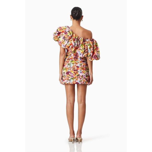 ELLIATT Elira Printed Mini Dress In Florals Wedding Cocktail 👗size S NWT$395 - Picture 3 of 8